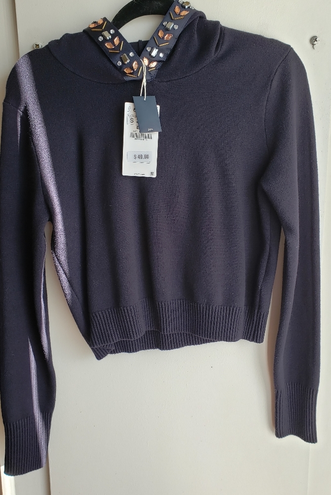 Zara Knitwear Navie Blue hoodie